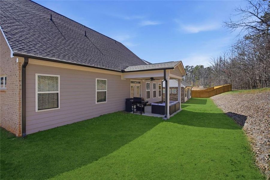 Exterior details and patio area of a home in Cambridge, Flowery Branch (Image 29). Exterior details and patio area of a home in Cambridge, Flowery Branch (Image 29).