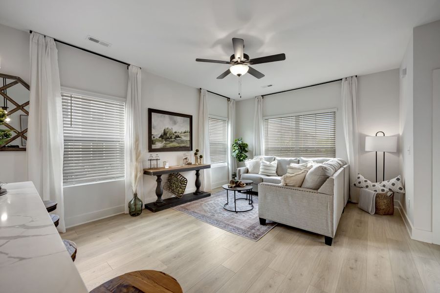 Model Home Living Room at The Parks of Mill Town