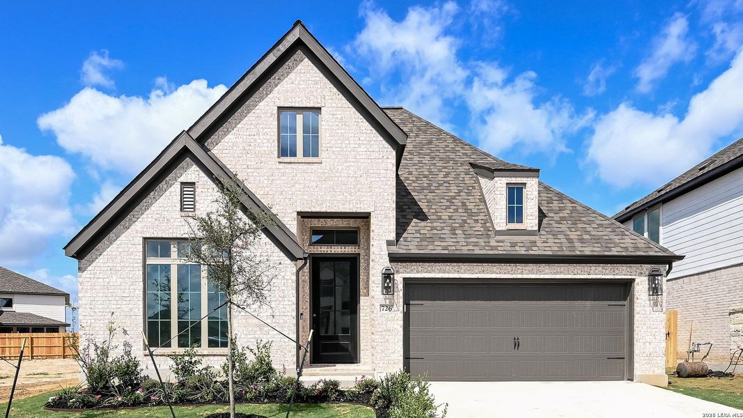 Front exterior of a new home in Legacy at Lake Dunlap, New Braunfels, TX, highlighting curb appeal (Image 21).