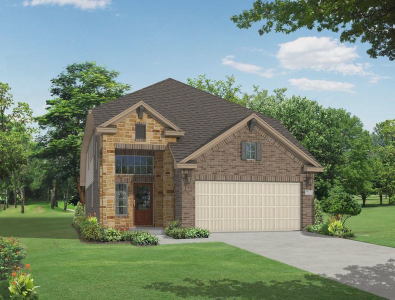 Representative exterior photo of a completed home built from the Portland by Chesmar Homes in Wood Leaf Reserve, Tomball, TX (Image 14).