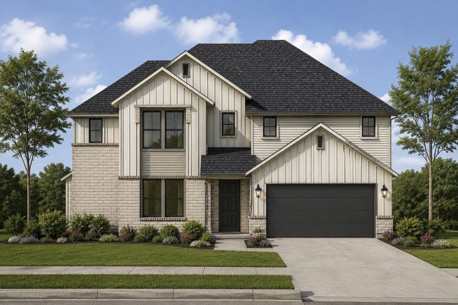 Representative exterior photo of a completed home built from the The Cypress by Lillian Custom Homes in Polo Ridge, Forney, TX (Image 6).