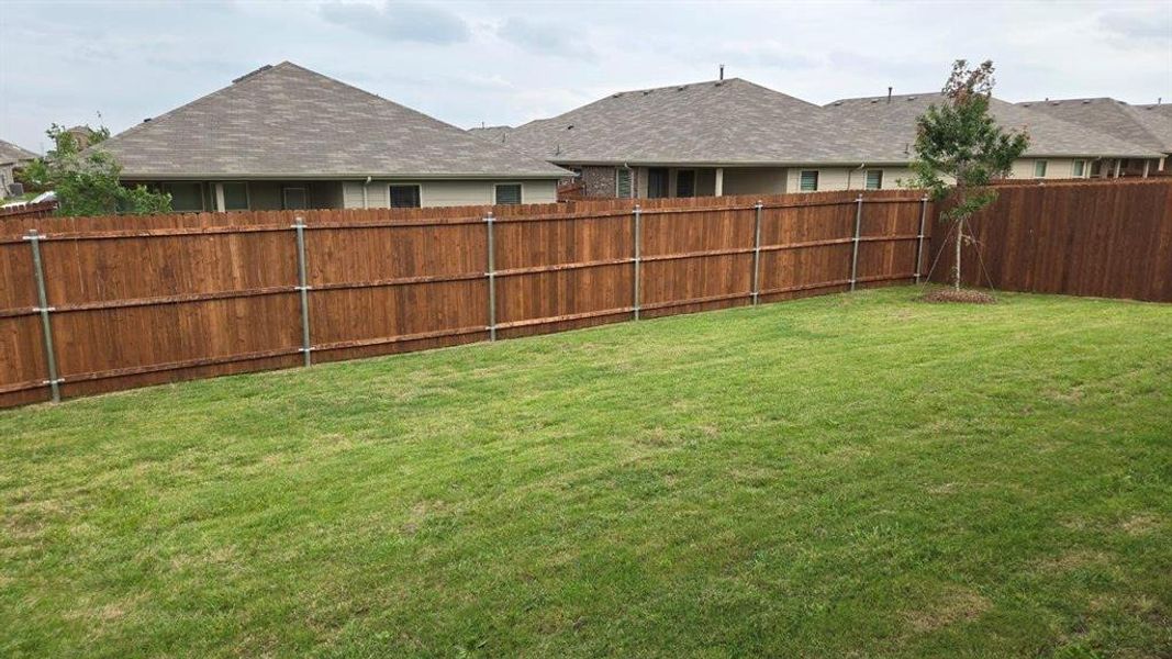 Backyard- All Home and community information, including pricing, included features, terms, availability and amenities, are subject to change at any time without notice or obligation. All Drawings, pictures, photographs, video, square footages, floor plans, elevations, features, colors and sizes are approximate for illustration purposes only and will vary from the homes as built.