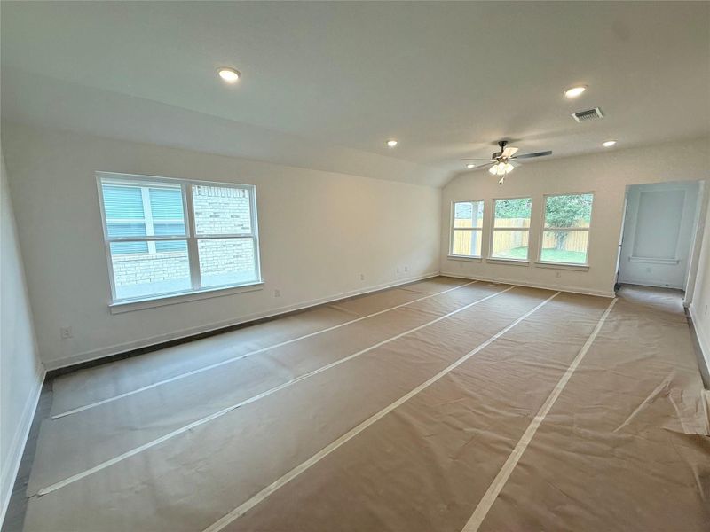 Unfurnished room with recessed lighting and ceiling fan Unfurnished room with recessed lighting and ceiling fan