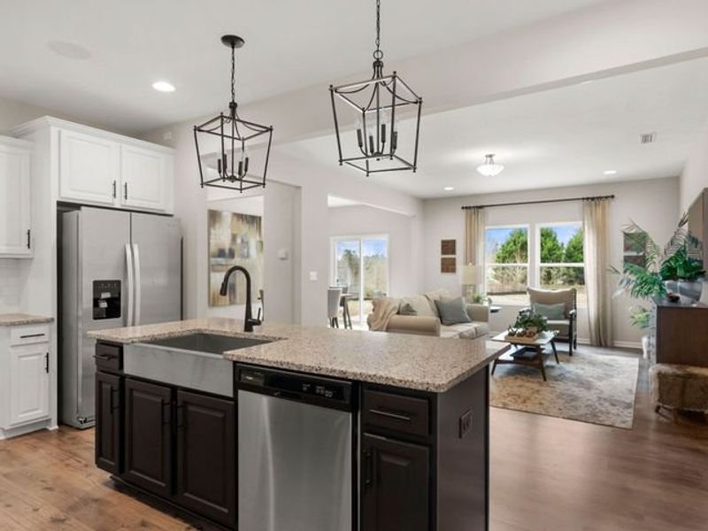 Representative furnished interior of a home built from the Elon by True Homes in Morgan Hills, Albemarle (Image 5).