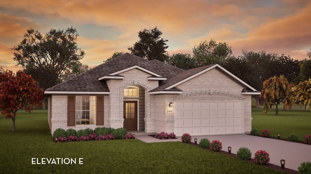 Representative exterior photo of a completed home built from the Aspen by CastleRock Communities in River Ranch Meadows, Dayton, TX (Image 15).