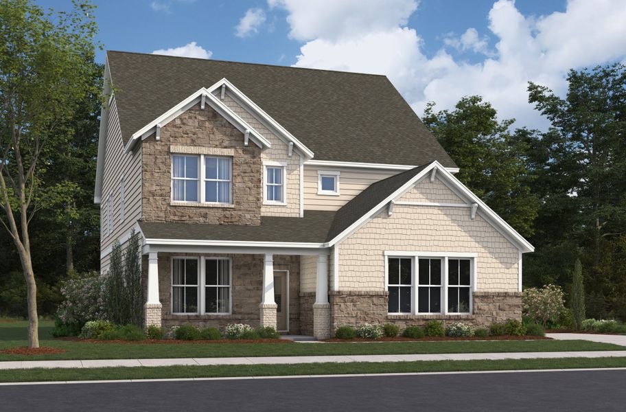 Representative exterior photo of a completed home built from the Shelby by Beazer Homes in Acacia, Cumming, GA (Image 2). Representative exterior photo of a completed home built from the Shelby by Beazer Homes in Acacia, Cumming, GA (Image 2).