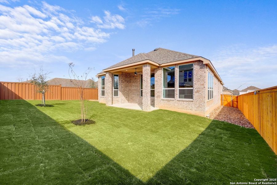Exterior details and patio area of a home in Mayfair: 50ft. lots, New Braunfels (Image 21).