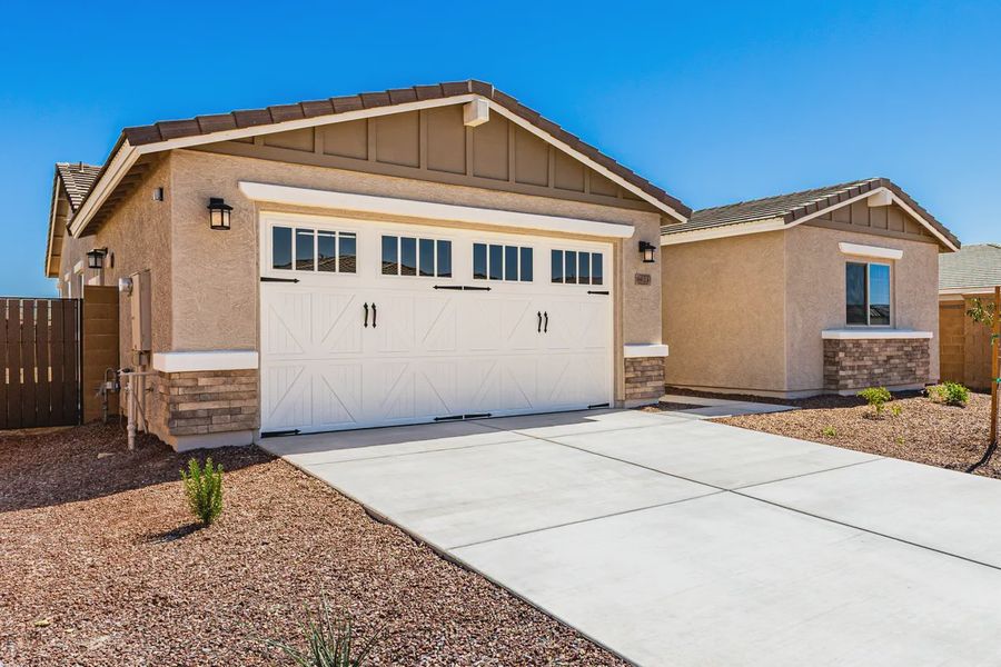 Front exterior of a new home in Forté at Granite Vista, Waddell, AZ, highlighting curb appeal (Image 26).