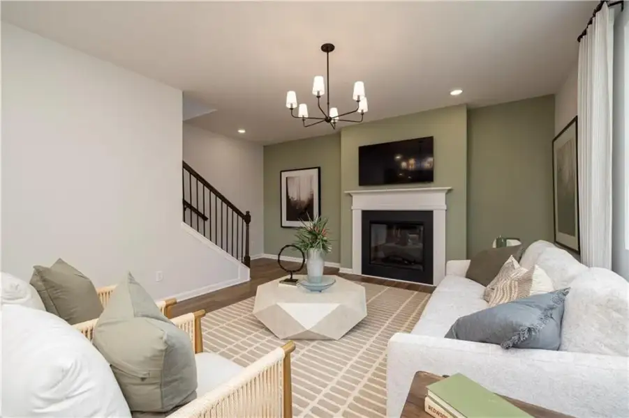 Furnished interior view inside a new home in Croftside Single Family Homes, Powder Springs (Image 16). Furnished interior view inside a new home in Croftside Single Family Homes, Powder Springs (Image 16).