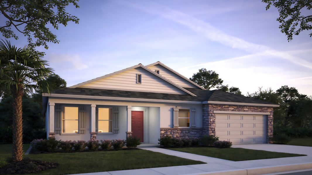 Representative exterior photo of a completed home built from the Harmony by Maronda Homes in Oakwood Estates, Green Cove Springs, FL (Image 6).