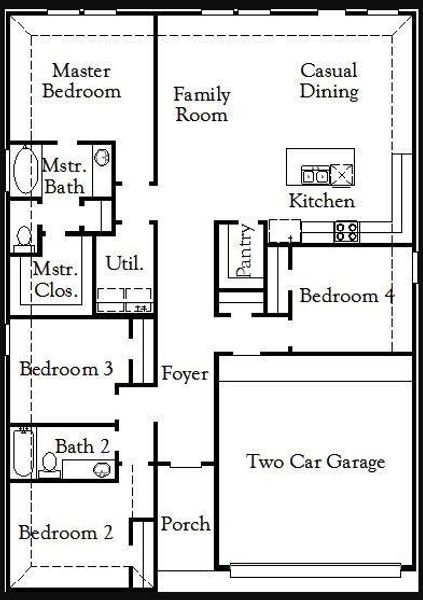 2D floor plan layout of this home in Westridge Cove, Conroe, TX (Image 2). 2D floor plan layout of this home in Westridge Cove, Conroe, TX (Image 2).