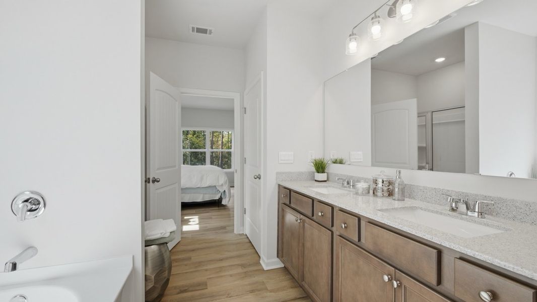 Representative furnished interior of a home built from the Belfort by D.R. Horton in Hamptons at Riverwood North, Dallas (Image 17).