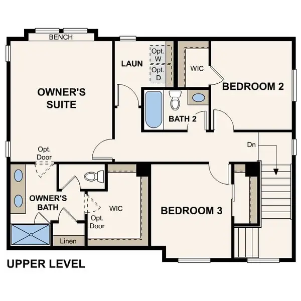 2D floor plan layout for the The Hudson by Century Communities in Bella Vista, Brighton, CO (Image 5).
