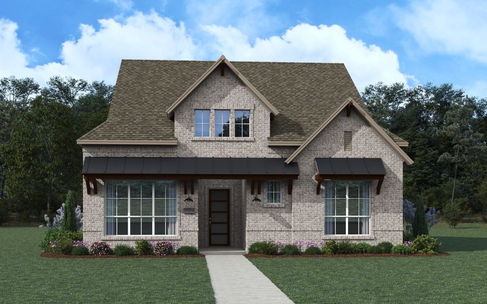 Representative exterior photo of a completed home built from the Danbury – 50' by Chesmar Homes in The Grove Frisco, Frisco, TX (Image 6).