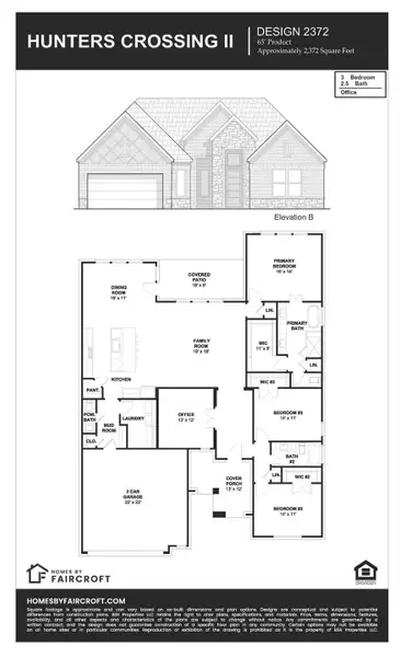Exterior rendering of this home design in , Sealy, TX (Image 2).