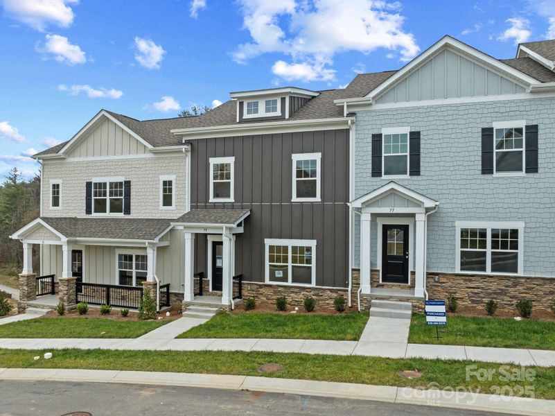 Front exterior of a new home in , Asheville, NC, highlighting curb appeal (Image 22).