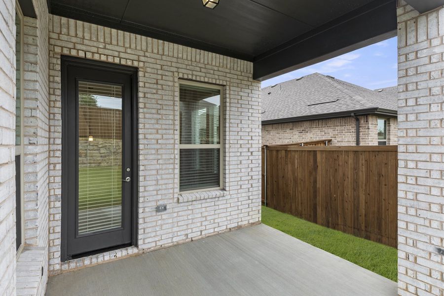 Exterior details and patio area of a home in Brookshire at Legacy Hills, Celina (Image 3). Exterior details and patio area of a home in Brookshire at Legacy Hills, Celina (Image 3).