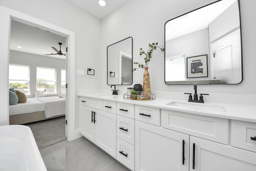 Furnished interior view inside a new home in Skyline Homes at Cavalcade, Houston (Image 40). Furnished interior view inside a new home in Skyline Homes at Cavalcade, Houston (Image 40).