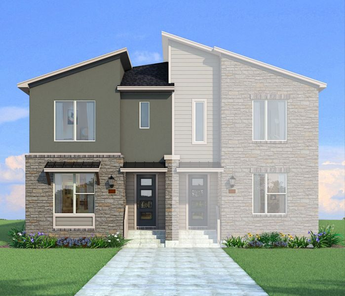 Representative exterior photo of a completed home built from the Bristol by Mattamy Homes in Collin Creek, Plano, TX (Image 1).