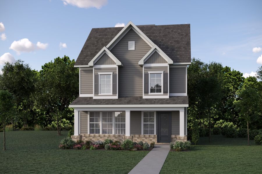 Representative exterior photo of a completed home built from the Willow by Baker Residential in Atwater Station - Village Collection, Fuquay Varina, NC (Image 2). Representative exterior photo of a completed home built from the Willow by Baker Residential in Atwater Station - Village Collection, Fuquay Varina, NC (Image 2).