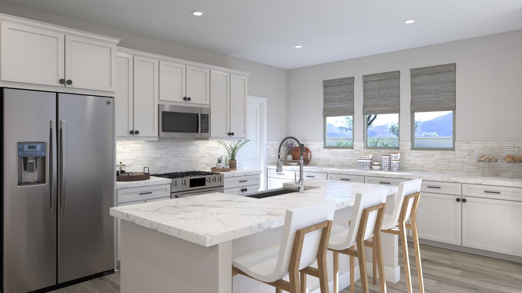 Kitchen - Millennial - Solvida at Estrella in Goodyear, Arizona by Landsea Homes