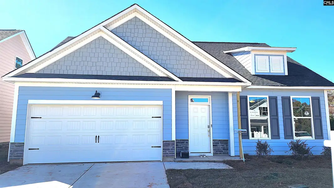 Front exterior of a new home in Bickley Station, Irmo, SC, highlighting curb appeal (Image 1). Front exterior of a new home in Bickley Station, Irmo, SC, highlighting curb appeal (Image 1).