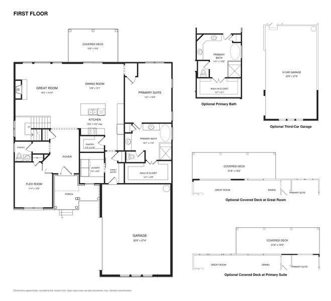 2D floor plan layout for the Bonnie by Norfleet Builders in The Tate Reserve, Springfield, TN (Image 3).