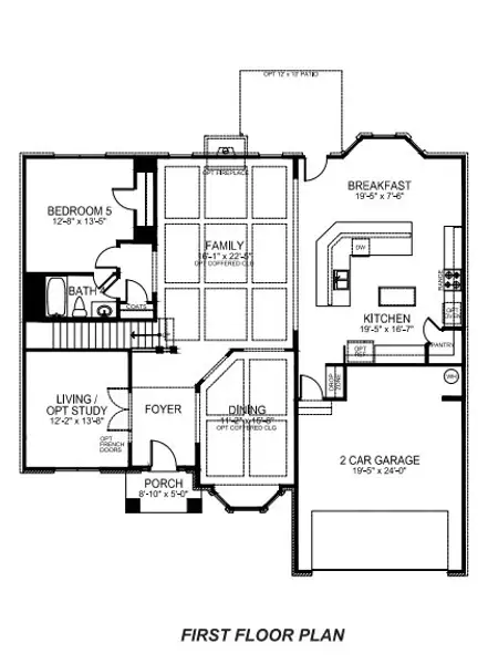 2D floor plan layout for the Seville by D.R. Horton in Campbell Ridge, Pelzer, SC (Image 3). 2D floor plan layout for the Seville by D.R. Horton in Campbell Ridge, Pelzer, SC (Image 3).