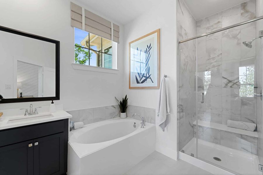 Furnished interior view inside a new home in Bridgeland, Cypress (Image 7).