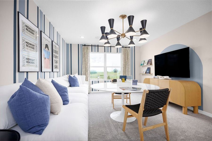 Representative furnished interior of a home built from the Cape by Risewell Homes in Watermark, Cocoa (Image 4). Representative furnished interior of a home built from the Cape by Risewell Homes in Watermark, Cocoa (Image 4).