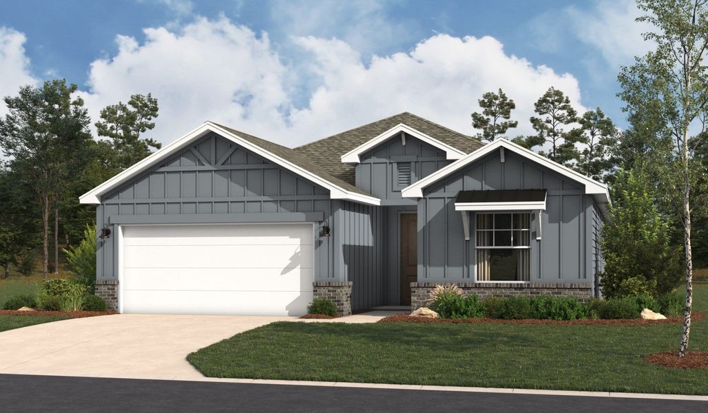 Representative exterior photo of a completed home built from the Valencia by Hakes Brothers in Hickory Ridge, Elmendorf, TX (Image 28).