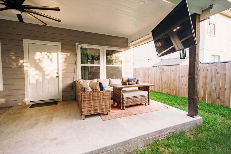 Exterior details and patio area of a home in , Bryan (Image 23).
