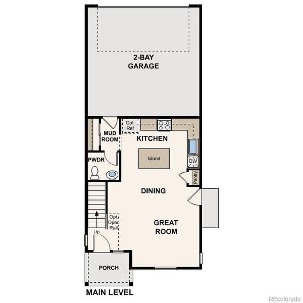 2D floor plan layout of this home in The Boulevard I Collection at Windler, Aurora, CO (Image 2).