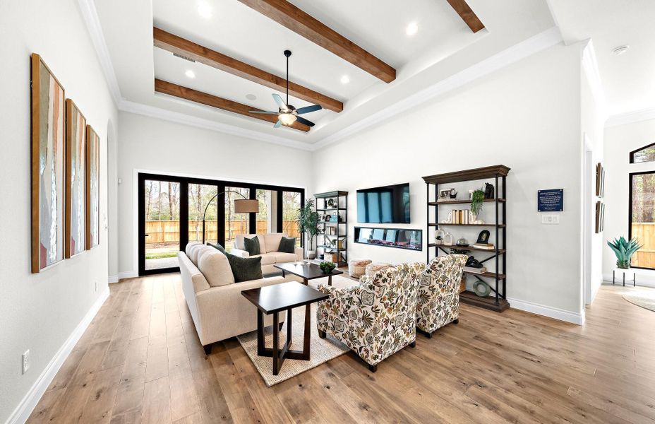 Furnished interior view inside a new home in The Woodlands Hills 65′, Willis (Image 42).
