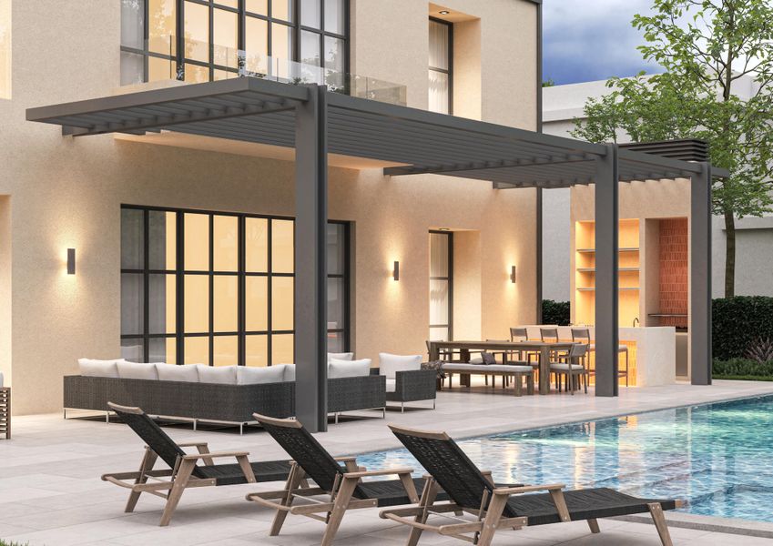 Motorized Louvered Pergola -Dusk