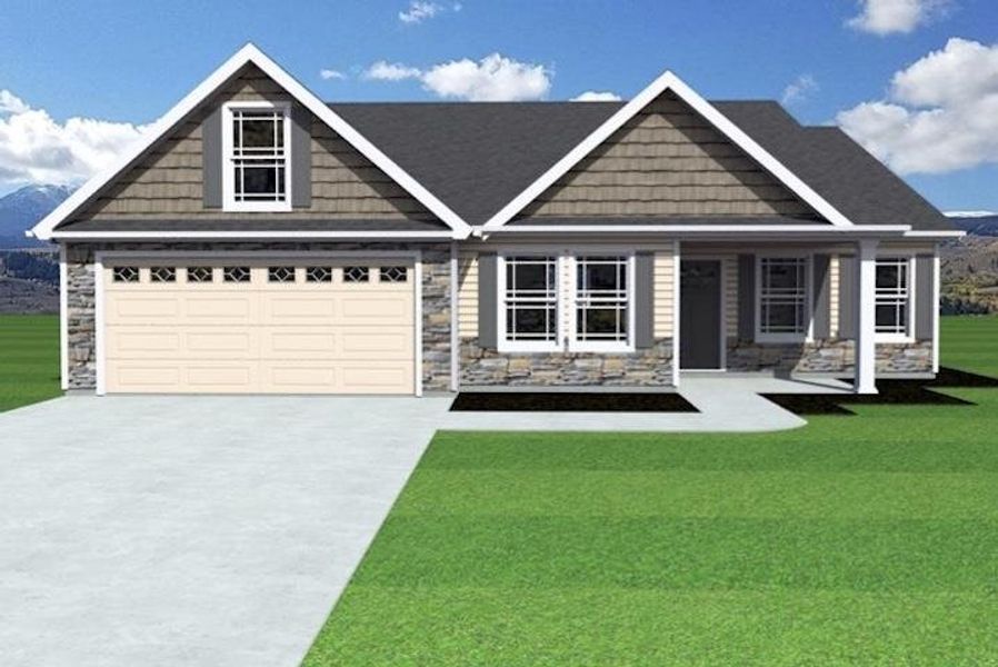 Front exterior of a new home in New Prospect Haven, Inman, SC, highlighting curb appeal (Image 1). Front exterior of a new home in New Prospect Haven, Inman, SC, highlighting curb appeal (Image 1).