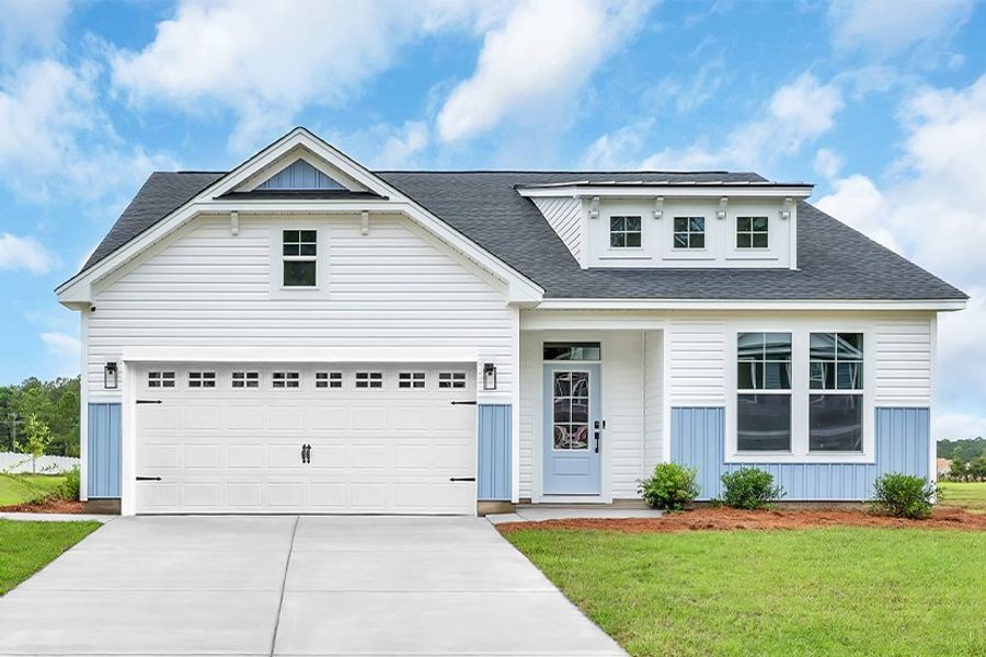 Representative exterior photo of a completed home built from the Courtland II by Great Southern Homes in Rolling Hills, Prosperity, SC (Image 28). Representative exterior photo of a completed home built from the Courtland II by Great Southern Homes in Rolling Hills, Prosperity, SC (Image 28).