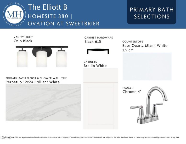 Primary Bath Selections