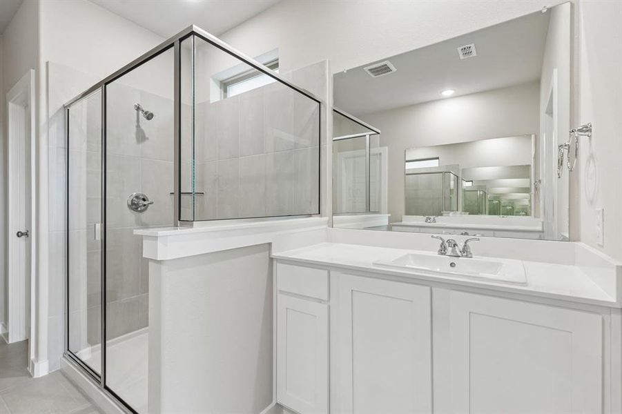Primary Bathroom in the Winters home plan by Trophy Signature Homes – REPRESENTATIVE PHOTO