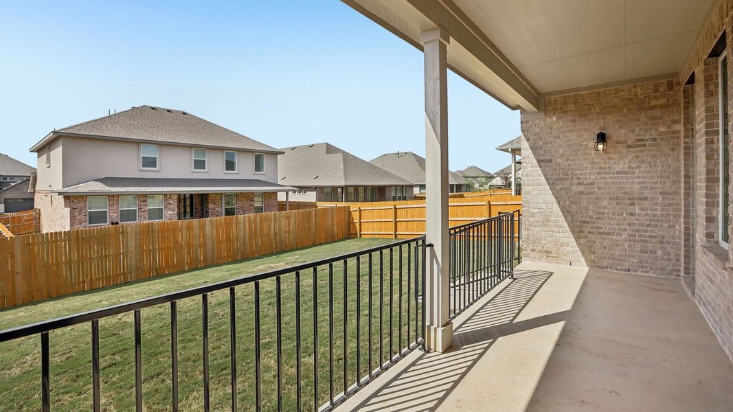 Exterior details and patio area of a home in Rosenbusch Ranch, Leander (Image 3).