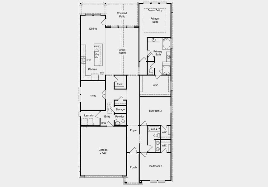 2D floor plan layout for the Lamar by Taylor Morrison in Village Grove, Dripping Springs, TX (Image 3).
