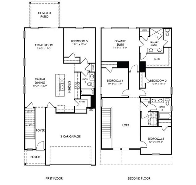 2D floor plan layout of this home in Village at White Pine, Pendleton, SC (Image 2). 2D floor plan layout of this home in Village at White Pine, Pendleton, SC (Image 2).