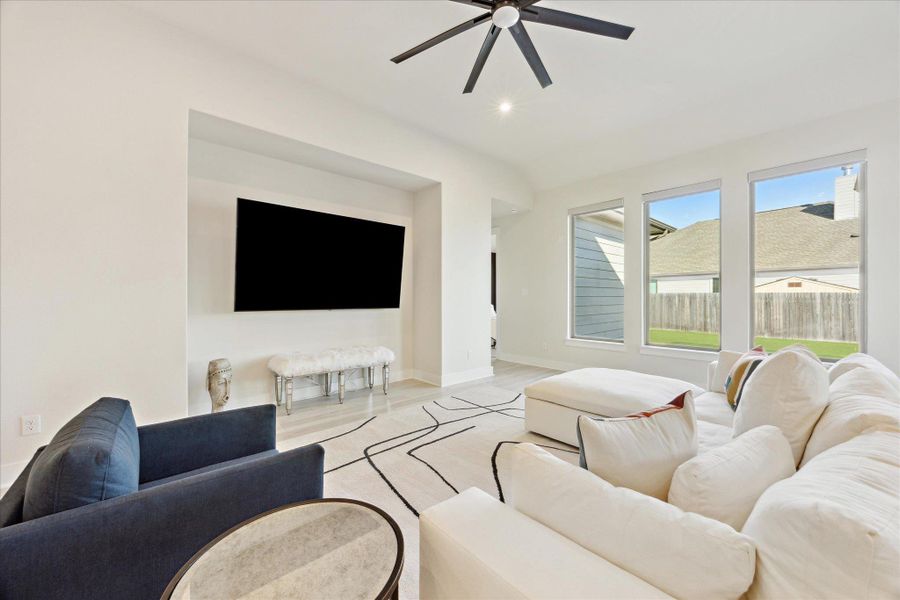 Living room  is a great space for relaxing or entertaining.