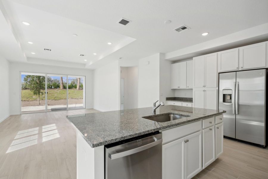 Kitchen, Dining Area & Great Room
