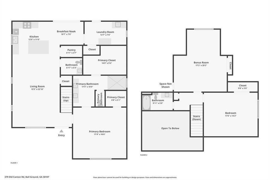 2D floor plan layout of this home in , Ball Ground, GA (Image 6).