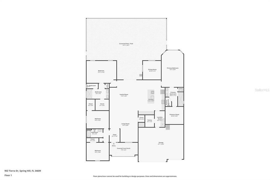 2D floor plan layout of this home in Whiting Estates, Spring Hill, FL (Image 5).