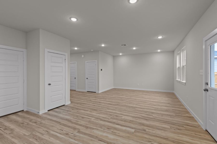 A room with white doors. A room with white doors.