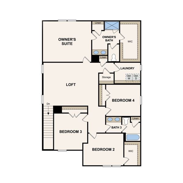 2D floor plan layout of this home in Canebrake at Hickory Hills, Old Hickory, TN (Image 4).