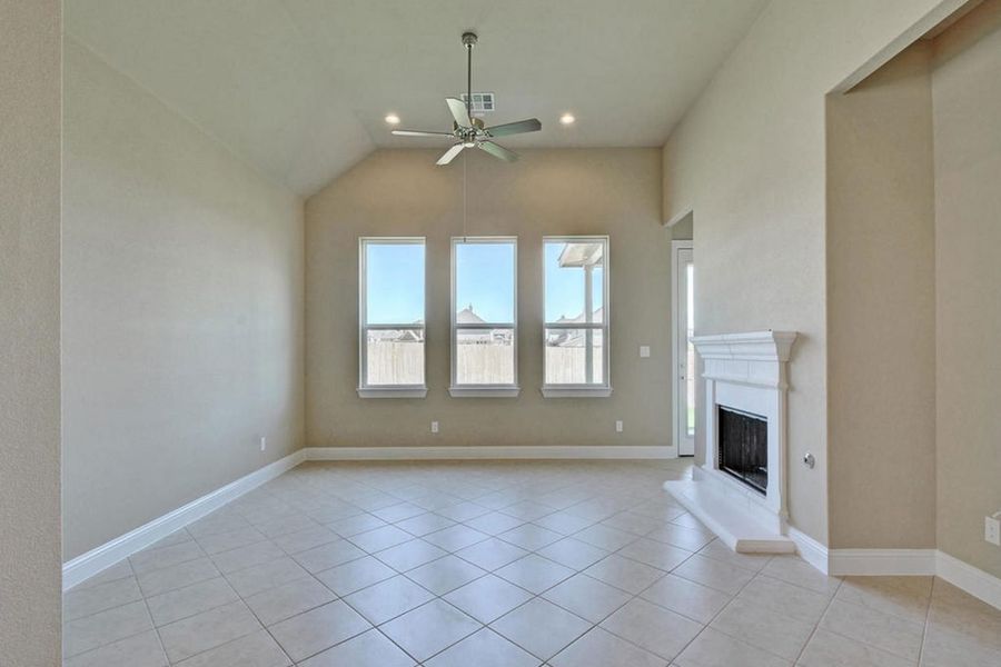 Representative unfurnished interior of a home built from the Oaks 1793 by Brohn Homes in Oaks at San Gabriel, Georgetown (Image 10).