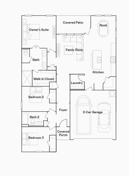 2D floor plan layout of this home in Scotts Bend: Classic Collection, Baytown, TX (Image 3). 2D floor plan layout of this home in Scotts Bend: Classic Collection, Baytown, TX (Image 3).